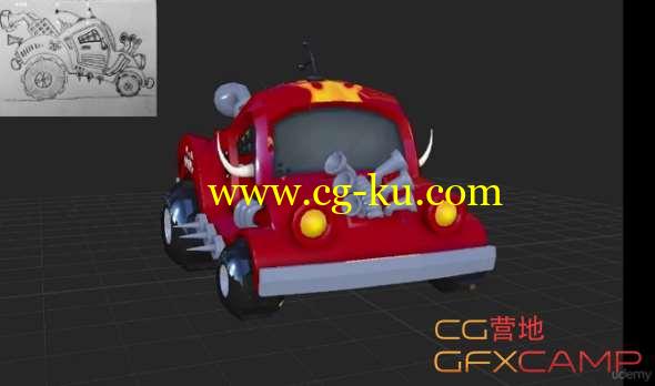 卡通汽车Maya建模教程 Udemy - Learn to Model a Cartoon Car in Maya的图片1