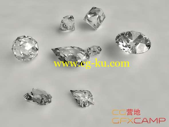 水晶钻石C4D/3D模型 Diamond 3d Model Set的图片1