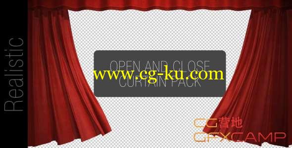 AE模板-红色幕布帘幕拉开动画 Curtain Open And Close Pack的图片1