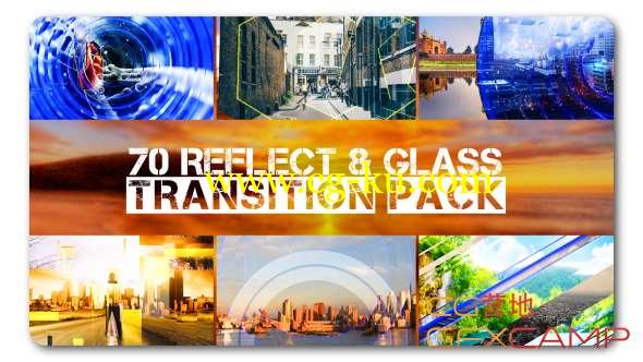 AE模板-70组玻璃反射透明图形转场动画 Transition Pack eflect N Glass的图片1