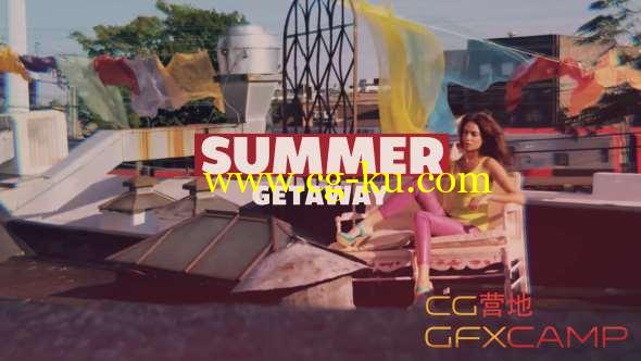 AE模板-夏天时尚图形转场旅游包装片头 Summer Getaway的图片1