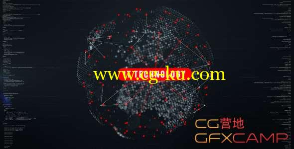 AE模板-科幻粒子地球文字动画 Digital Globe的图片1