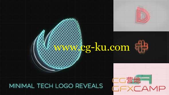 AE模板-简洁科技感Logo动画 Minimal Tech Logo Reveals的图片1