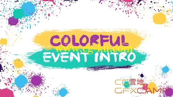 AE模板-彩色油漆滴落遮罩视频包装 Colorful Event Intro的图片1