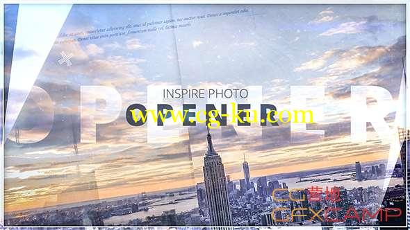 AE模板-文字标题遮罩图片展示片头 Inspire Photo Opener的图片1