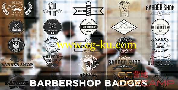AE模板-理发店徽章标题动画 Barbershop Badges的图片1