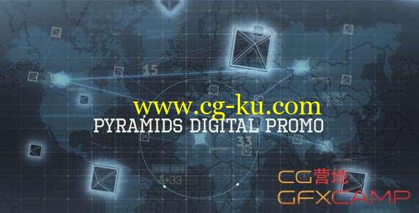 AE模板-科技感金字塔图片介绍片头 Digital Pyramid Promo Video的图片1