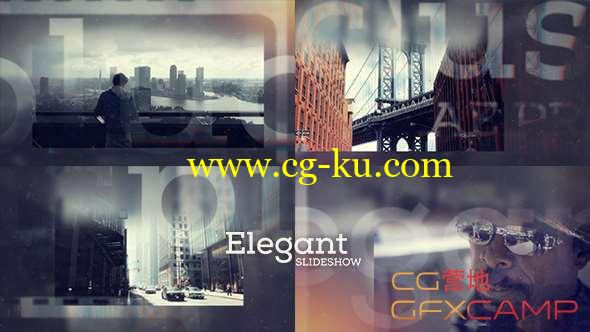 AE模板-文字图片幻灯片展示片头 Elegant Slideshow的图片1