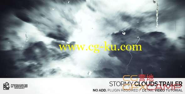 AE模板-云层穿梭闪电文字标题宣传片开场 Stormy Clouds Trailer的图片1