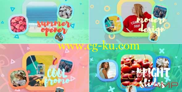 AE模板-夏天小清晰图片包装片头 Bright Summer Slideshow的图片1