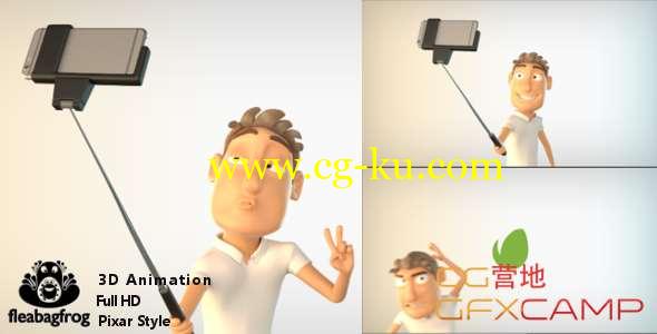 AE模板-三维卡通角色自拍动画 Selfie Logo with 3D Character的图片1