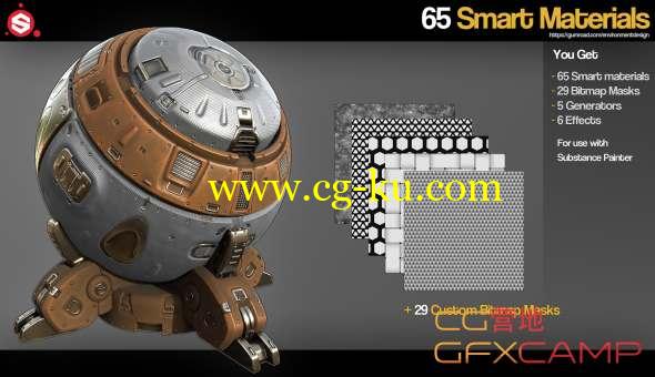 Substance Painter工业质感材质贴图 Gumroad - 65 Industrial Smart Materials的图片1