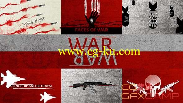 AE模板-战争文字标题创意MG片头 War Titles Sequence的图片1