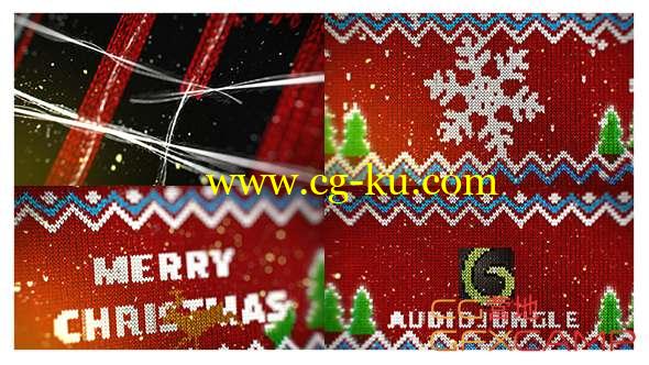 AE模板-圣诞节毛衣Logo片头动画 Knitted Christmas Sweater Logo Reveal的图片1