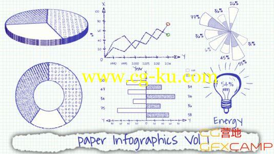 手绘图表信息展示 VideoHive Paper Infographics Vol 1的图片1
