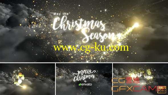 AE模板-圣诞节粒子光线云层穿梭文字标题片头 Christmas的图片1