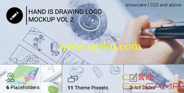 AE模板-实拍素描手绘Logo动画 Hand Is Drawing Logo Mockup Volume 2的图片1