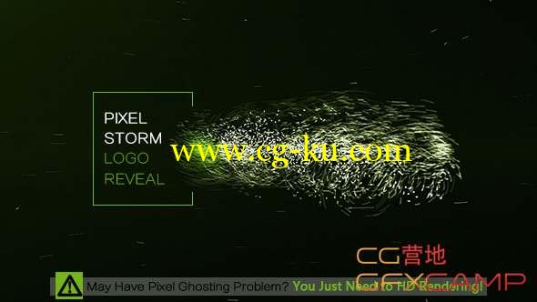 AE模板-像素粒子汇聚Logo文字动画 Pixel Storm Logo Reveal的图片1