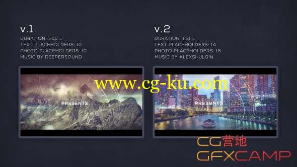 AE模板-科技感元素视差图片开场 Parallax Glitch Slideshow的图片1