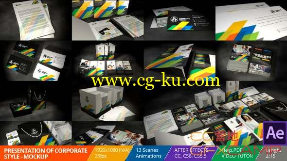 AE模板-品牌VI包装展示动画 Presentation of Corporate Style - Mockup的图片1