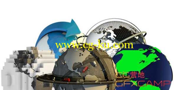 C4D/E3D模型：科幻/低多边形/真实地球 The Pixel Lab - Earth and Globe Pack的图片1