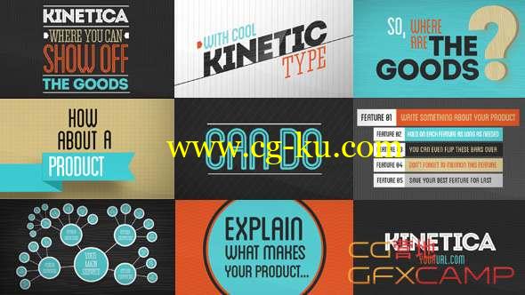 AE模板-创意文字排版片头动画 Kinetica的图片1