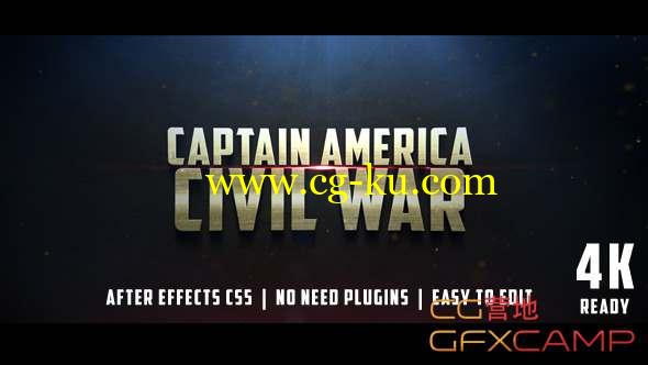 AE模板-战争动作片预告宣传片头 Civil War Cinematic Trailer的图片1
