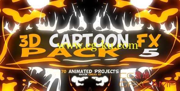 C4D模板+预设-三维卡通动画元素 3D Cartoon FX Pack 5的图片1