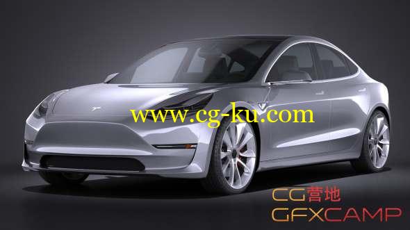 特斯拉汽车3D模型 SQUIR - Tesla Model 3 2018(C4D/FBX/OBJ/MAX等格式)的图片1