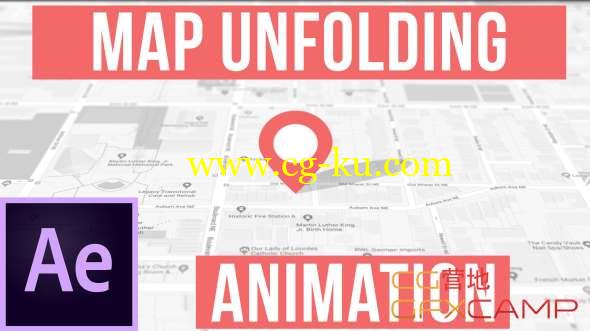 折叠地图展开动画AE教程 How To Create An Unfolding Map Animation - After Effects Tutorial的图片1