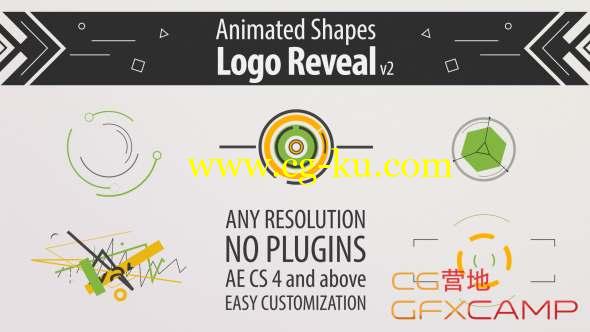 AE模板-图形变化Logo动画 Shape Animation Logo Reveal v2的图片1