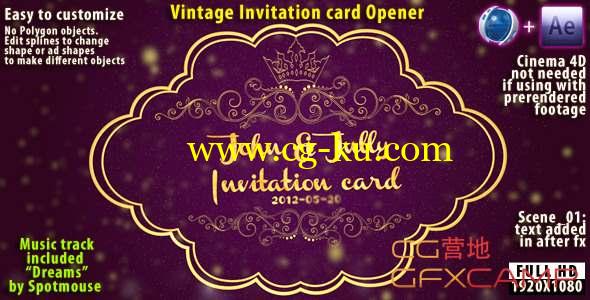 AE模板-三维复古邀请函动画 Vintage Invitation Card的图片1