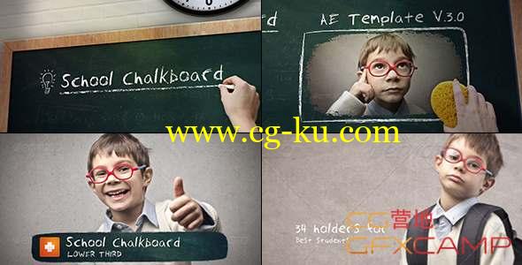 AE模板-学校黑板文字书写图片开场 School Chalkboard V.3的图片1