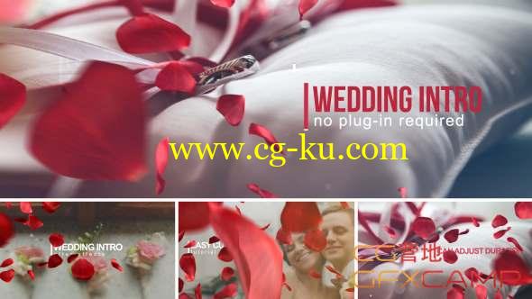 AE模板-玫瑰花瓣婚礼相册包装片头 Wedding Intro的图片1
