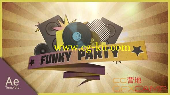 AE模板-复古时尚音乐动画片头 Funky party的图片1
