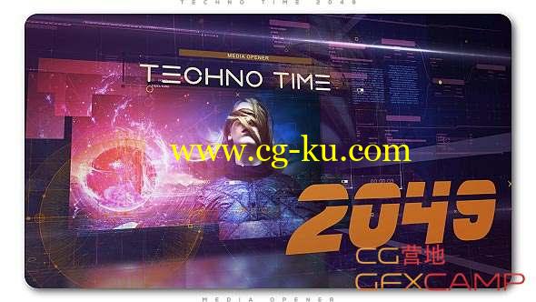 AE模板-科技感时间线视频介绍宣传片头 Techno Time 2049 Media Opener的图片1