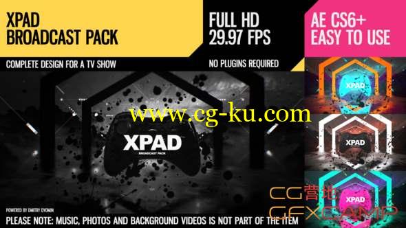 AE模板-游戏节目视频栏目包装片头 XPaD Broadcast Pack的图片1