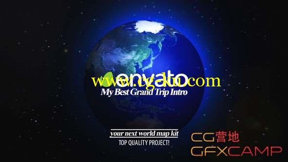 AE模板-三维地球地图旅游地点展示动画 Best Grand Trip Intro World Map Kit的图片1