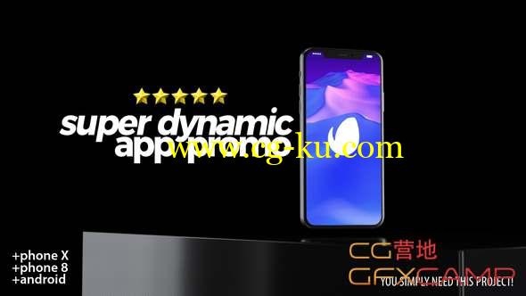 AE模板-快闪动态节奏感手机APP动画展示 Super Dynamic App Promo的图片1