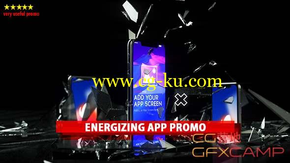 AE模板-能量感玻璃破碎手机APP展示动画 Energizing App Promo的图片1