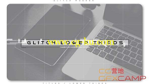 AE模板-科技感人名字幕条标题动画 Glitch Modern Lower Thirds的图片1