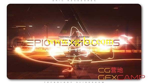 AE模板-科技感多边形视差图片开场 Epic Hexagones Technology Slideshow的图片1