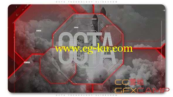 AE模板-科技危机感图形视差图片开场 Octa Technology Slideshow Opener的图片1