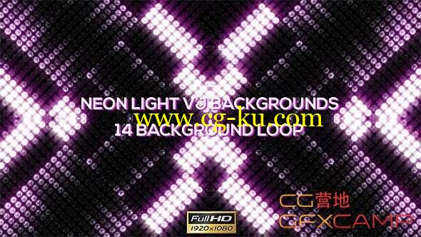 霓虹灯大屏幕舞台LED视频素材 Neon Round Lights VJ Backgrounds - 14 Pack的图片1