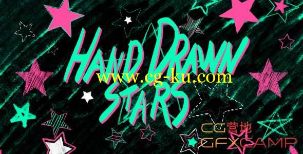 AE模板-手绘涂鸦星星动画 Hand Drawn Stars的图片1