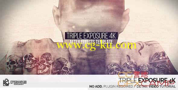 AE模板-多重曝光图片宣传片头 Triple Exposure 4K的图片1