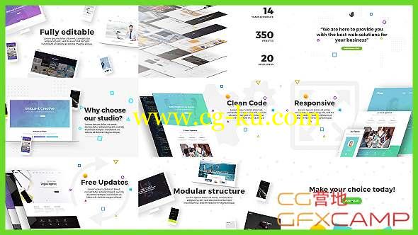 AE模板-网站介绍宣传片头包装 Agency Website Service Advertisement的图片1