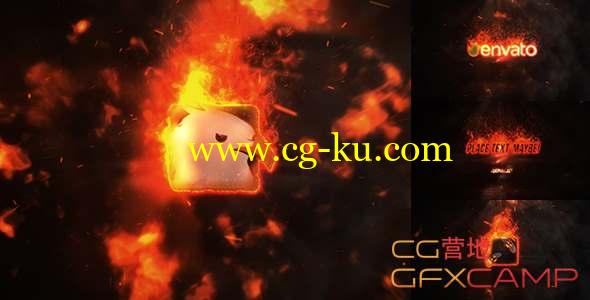 AE模板-爆炸火焰Logo动画 Exploding Burning Logo Reveal的图片1