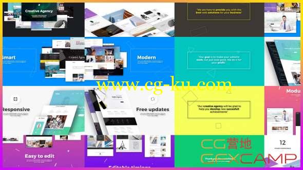AE模板-创意网站包装展示宣传片头 Creative Agency Website Presentation的图片1