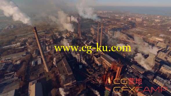 工厂烟囱废弃环境污染实拍视频素材 Factory Smoke的图片1